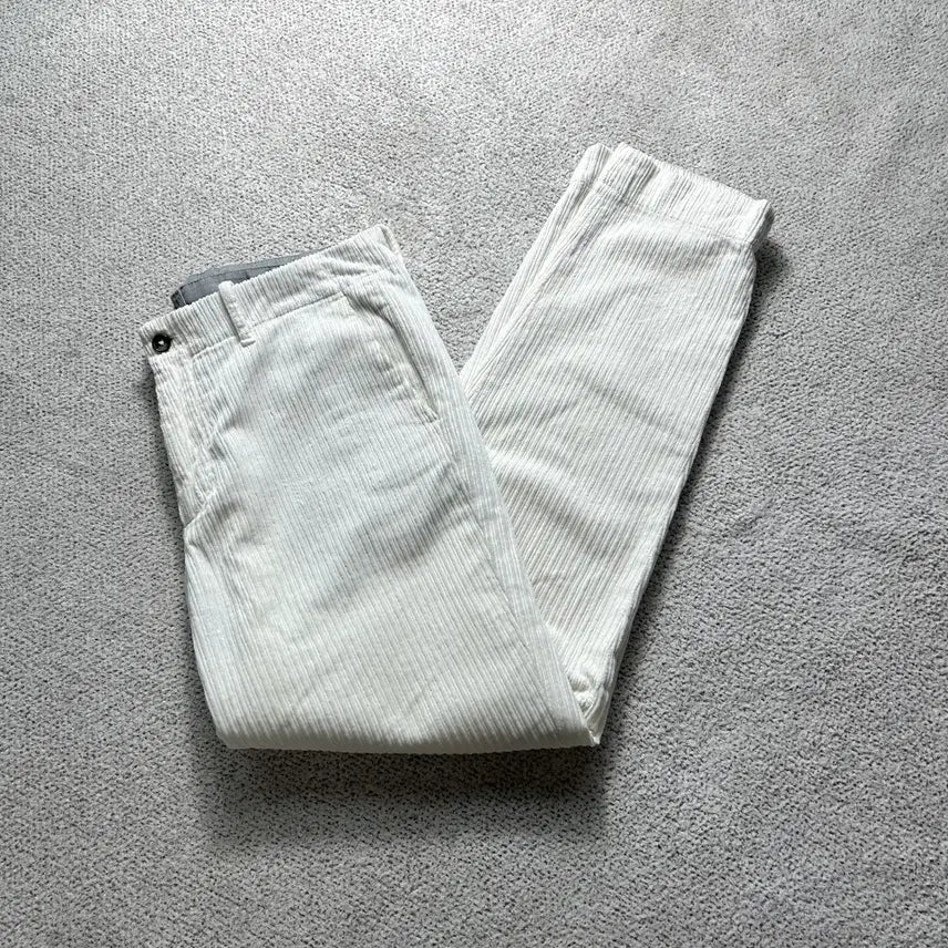 [BUNJANG] Paul Taylor White Ribbed Pants / PAUL TAYLOR 화이트 골지 바지 48