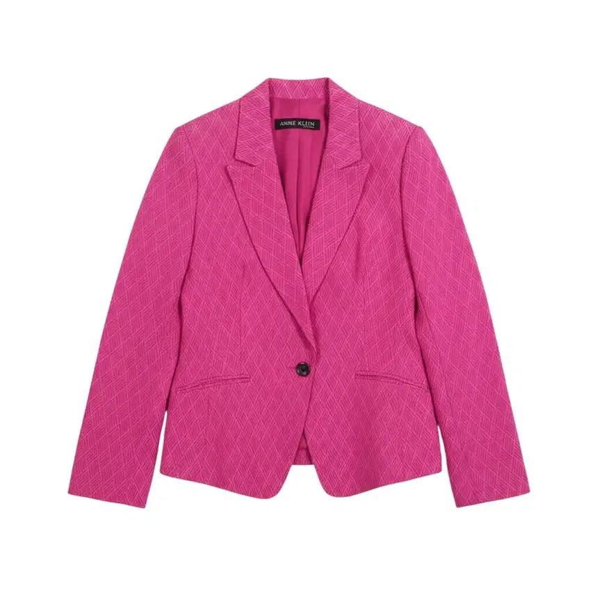 [BUNJANG] Anne Klein Linen Blend Blazer Pink / 여성66/ 앤클라인 린넨 혼방 정장 자켓 핑크 37-172
