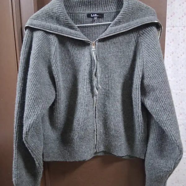 [BUNJANG] LAP Zip-Up Knit Cardigan (Free Size) / LAP 짚업 니트 가디건(프리)