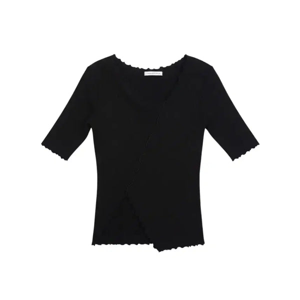 [BUNJANG] Heaven's Door Ribbed Slit Short Sleeve T-Shirt (Women's S) / 여성S / 헤븐스도어 데일리 골지 절개 반팔티셔츠34-22
