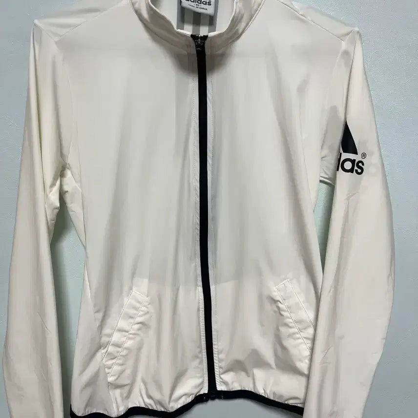 [BUNJANG] Adidas White Track Top Zip-Up Jersey / 아디다스 화이트 트랙 탑 집업 져지