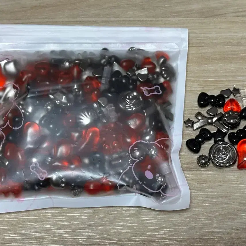 [BUNJANG] Red & Black Acrylic Mix Beads / DIY 레드블랙 아크릴 믹스비즈
