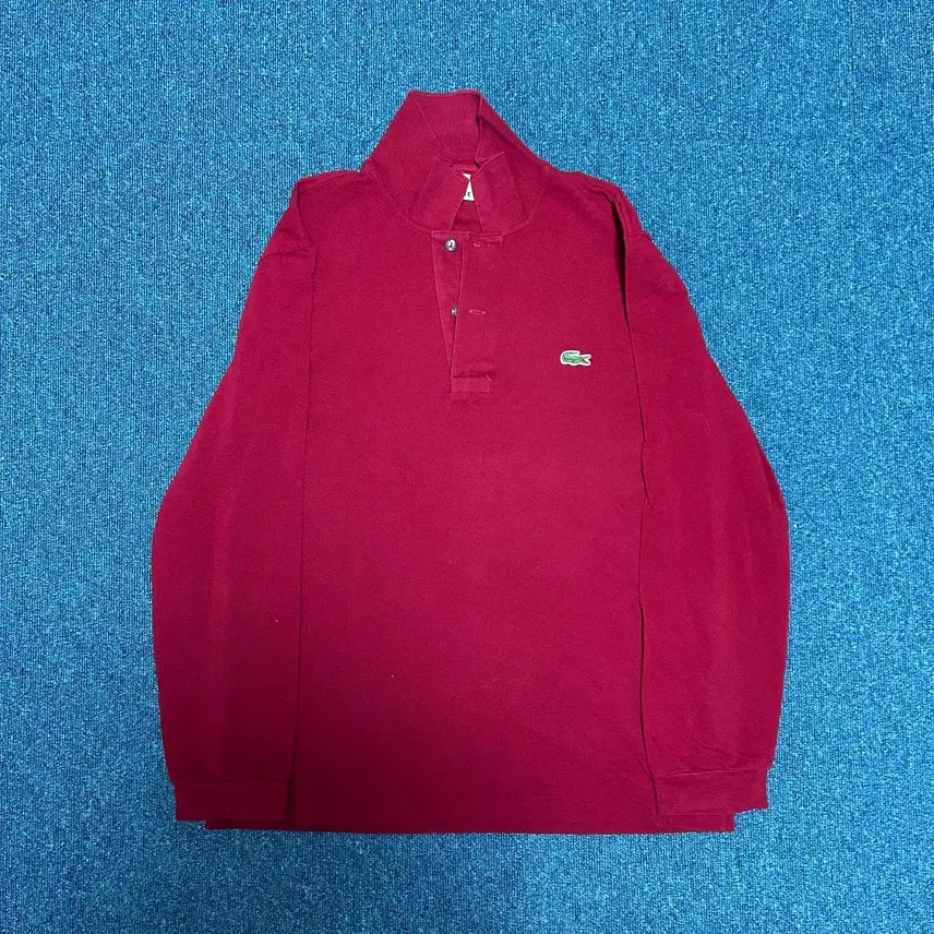 [BUNJANG] Lacoste Burgundy Long Sleeve Polo Shirt Size 3 / 라코스테 긴팔 카라티 버건디 3
