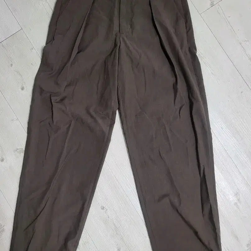 [BUNJANG] Brown Belt Buckle Wide Pants / 브라운 벨트 버클 와이드 팬츠