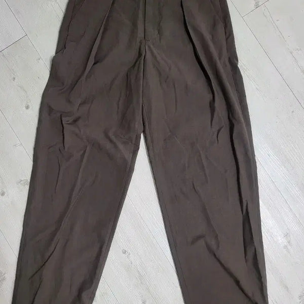 [BUNJANG] Brown Belt Buckle Wide Pants / 브라운 벨트 버클 와이드 팬츠