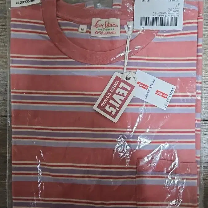 [BUNJANG] Levi's LVC 1940's Split Hem T-Shirt Red Stripe / 리바이스 LVC 1940's 스프릿 헴 티셔츠 레드 멀티 M