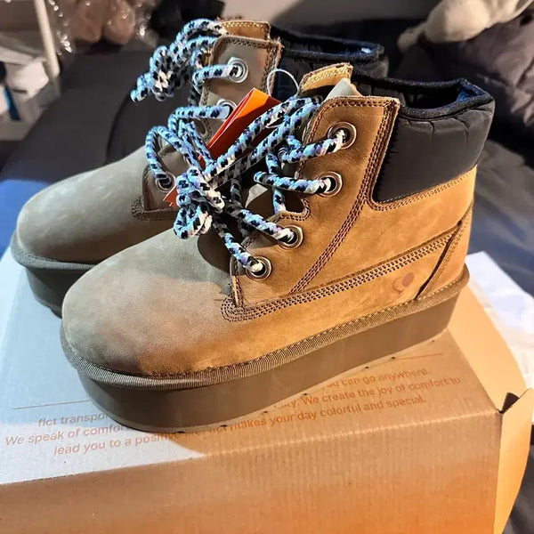 [BUNJANG] Fluffy Citrus Pookie Platform Boots Peanut / 플러피시트러스 Pookie platform boots