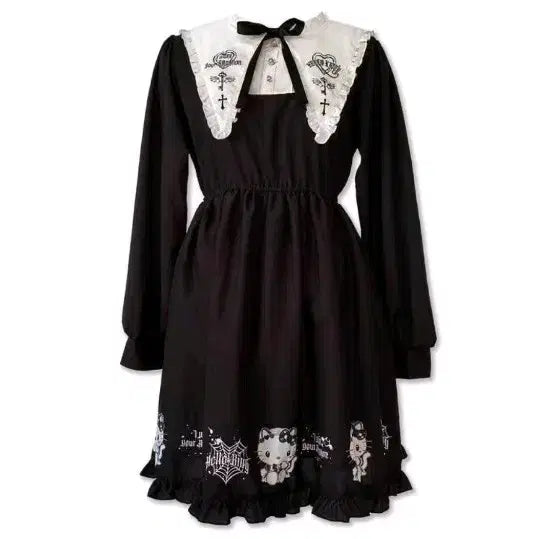 [BUNJANG] Majoretty x Hello Kitty Goth Punk Halloween Dress / 새상품) 마조레티 헬로키티 고스 펑크 할로윈 섭컬 원피스 공겜 고스로리깔