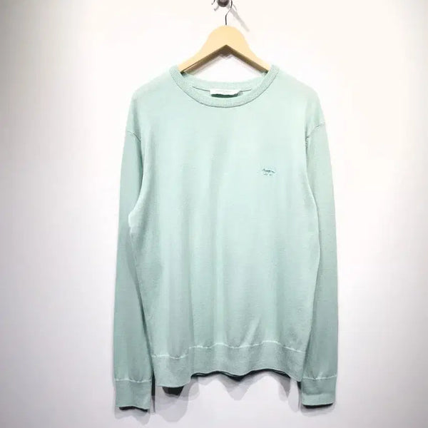[BUNJANG] Maison Kitsuné Tonal Fox Patch Roundneck Pullover Knit Misty Green / 메종키츠네 토날 폭스패치 라운드넥 풀오버니트 미스티그린