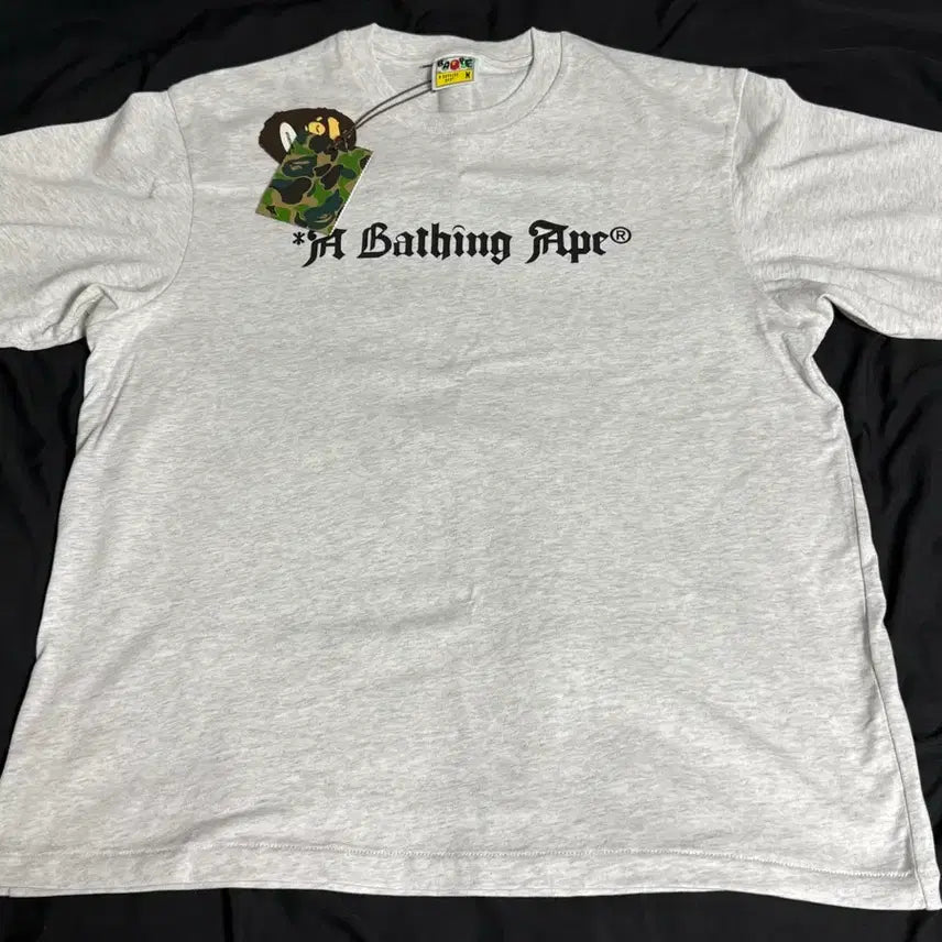 [BUNJANG] A Bathing Ape Logo Short Sleeve T-Shirt Grey / A Bathing Ape 로고 반팔