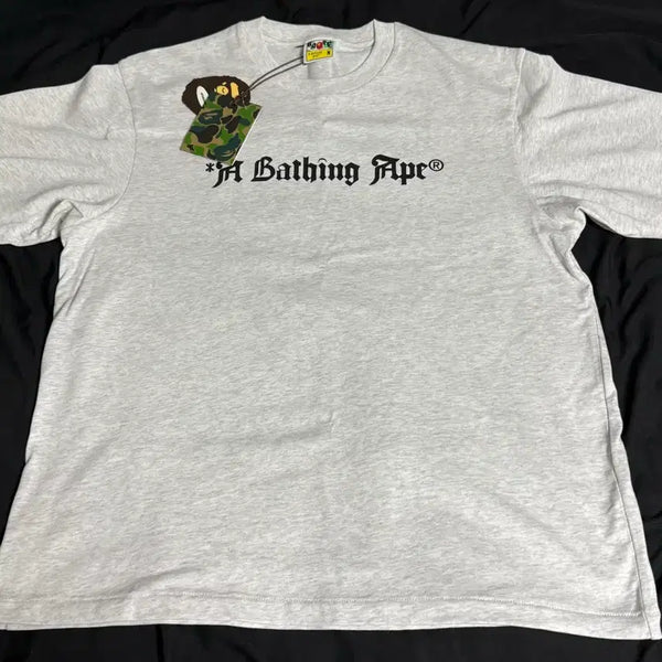 [BUNJANG] A Bathing Ape Logo Short Sleeve T-Shirt Grey / A Bathing Ape 로고 반팔