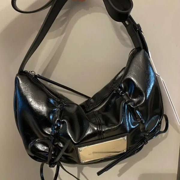 [BUNJANG] Matinkim Shirring Ribbon Round Bag Black / 마뗑킴 셔링백 새상품