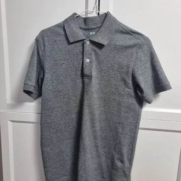 [BUNJANG] Uniqlo Grey Short Sleeve Polo Shirt - Small / 유니클로 회색 반팔 폴로티 스몰 그레이 uniqlo