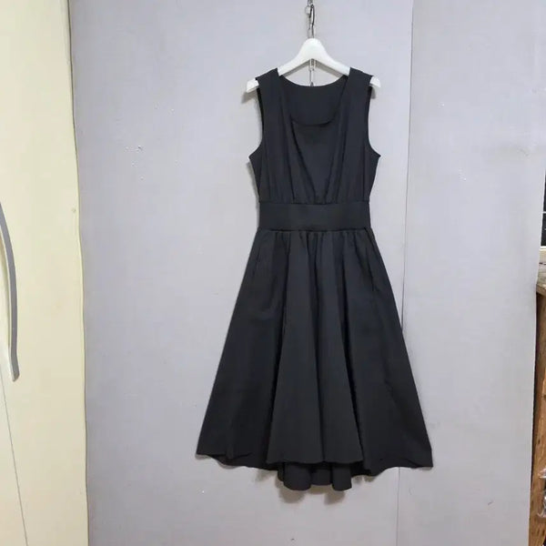 [BUNJANG] Women's Ribbed Waistband Midi Dress / 허리밴드 바스락느낌소재 원피스 55  n5118