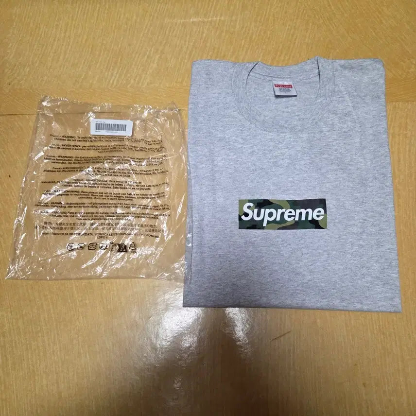 [BUNJANG] Supreme 23FW Camo Box Logo T-Shirt Ash Grey / [L] 23FW 슈프림 카모 박스로고 티 애쉬 그레이