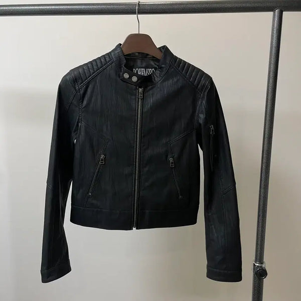 [BUNJANG] Bohemian Seoul Wrinkle Single Rider Blouson Jacket / 보헤미안서울 링클 싱글 라이더 블루종 자켓