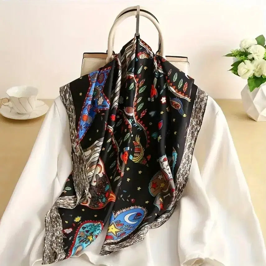 [BUNJANG] Black Tree Scarf / 새상품 스카프 블랙트리