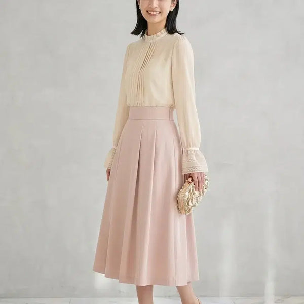 [BUNJANG] JILLSTUART NEW YORK Silk Ruffle Blouse Pearl Detail / 질스튜어트 뉴욕 실크 러플 블라우스 | 미착용 새상품 | 진주 디테일