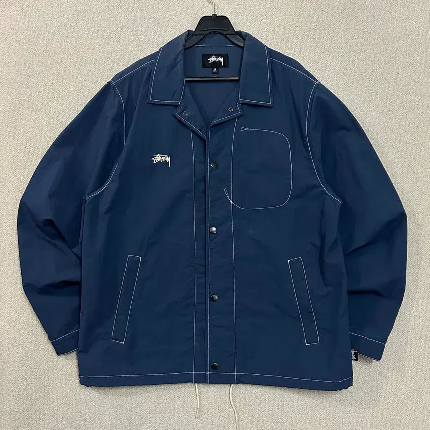 [BUNJANG] Stussy Navy Nylon Pulsum Coach Jacket (L) / (L) 스투시 네이비 나일론 폴섬 코치자켓