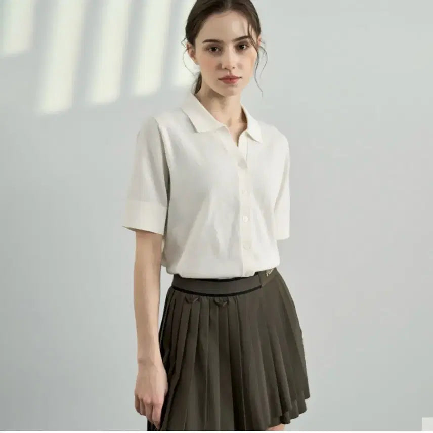 [BUNJANG] 210 Edit Short Sleeve Collar Knit / 210 edit 반팔 카라 니트 (새상품)