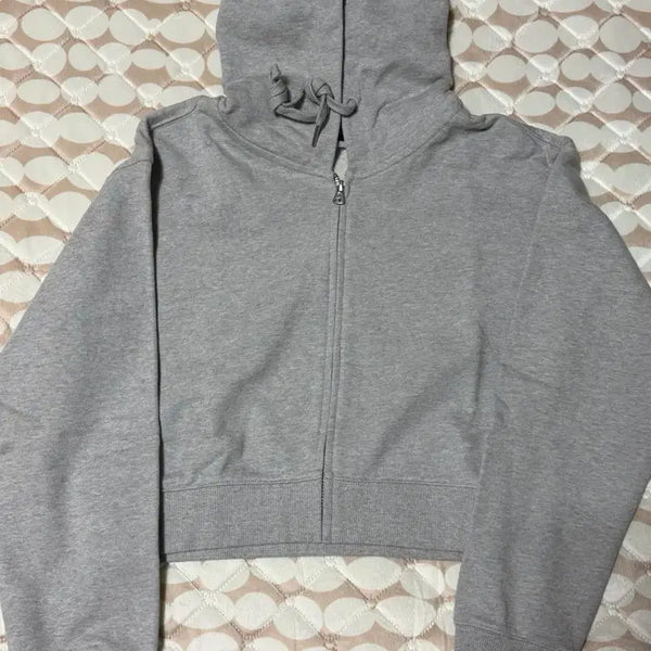 [BUNJANG] Musinsa Standard Cropped Hooded Zip-Up (Gray, XS) / 무신사스탠다드 크롭 후드집업(그레이xs)