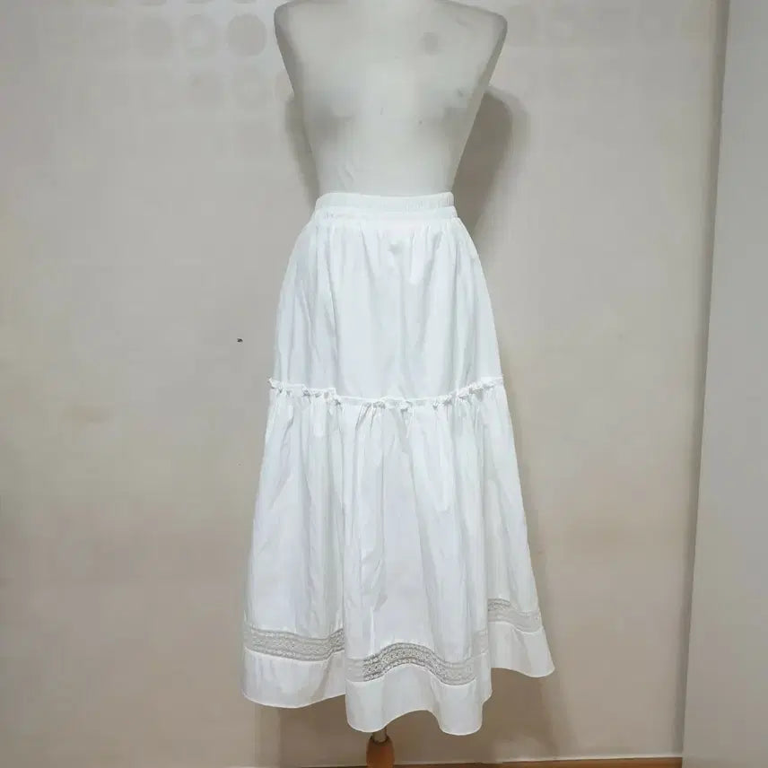 [BUNJANG] White Long Skirt (Size 55) / 흰롱치마55 흰치마55 롱치마55 롱스커트55