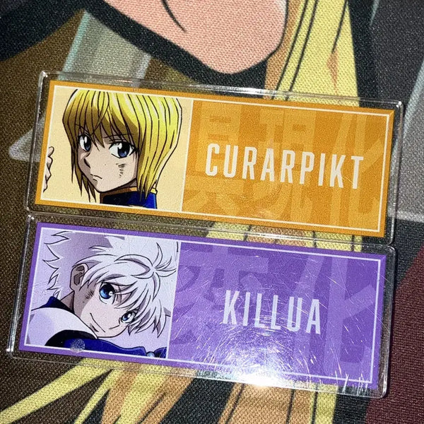 [BUNJANG] Hunter x Hunter Killua & Kurapika Name Tag Badges Bundle Set / 급처))헌터헌터 키르아, 크라피카 명찰 뱃지 일괄