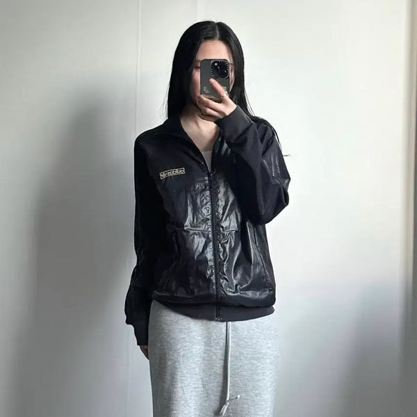 [BUNJANG] Adidas Firebird Gold Nylon Track Jacket Vintage Y2K / 아디다스 파이어버드 골드 나일론 블랙 져지 빈티지 y2k