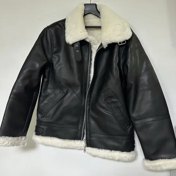 [BUNJANG] DoffJason Shearling Lined Faux Leather Jacket / DoffJason 양털 무스탕 자켓 L