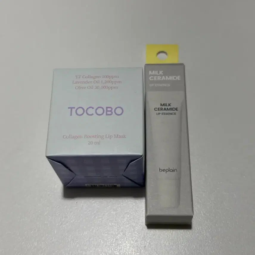 [BUNJANG] Tocobo Collagen Boosting Lip Mask & beplain Milk Ceramide Lip Essence Bundle / 립밤2개 새제품 일괄15000원