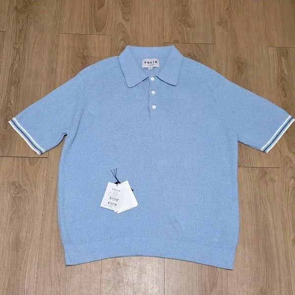 [BUNJANG] Solid Homme 26ss S261KN61411L Blue Terry Knit T-Shirt / 26ss 솔리드옴므 반팔 니트
