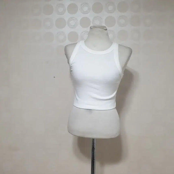 [BUNJANG] Women's Cropped Tank Top White Size 55 / 새것 흰나시티55 크롭나시티55 나시티55 크롭티55