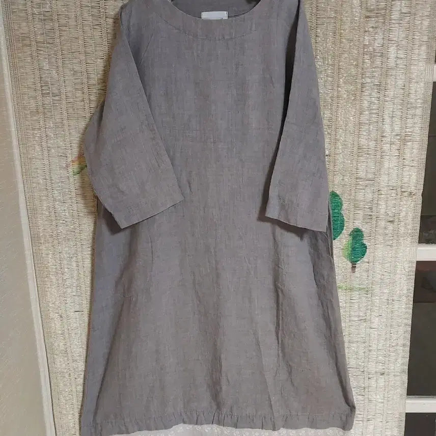 [BUNJANG] Linen Lace 7/10 Sleeve Long Dress / 린넨 레이스 7부 소매 롱원피스