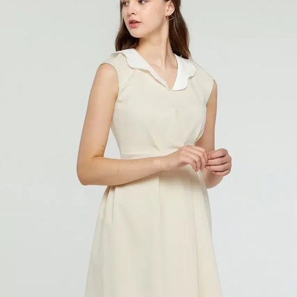 [BUNJANG] Jill Stuart Cream A-Line Dress / 55 텍달린 새상품 질스튜어트 정가46만 에이라인 크림컬러 원피스