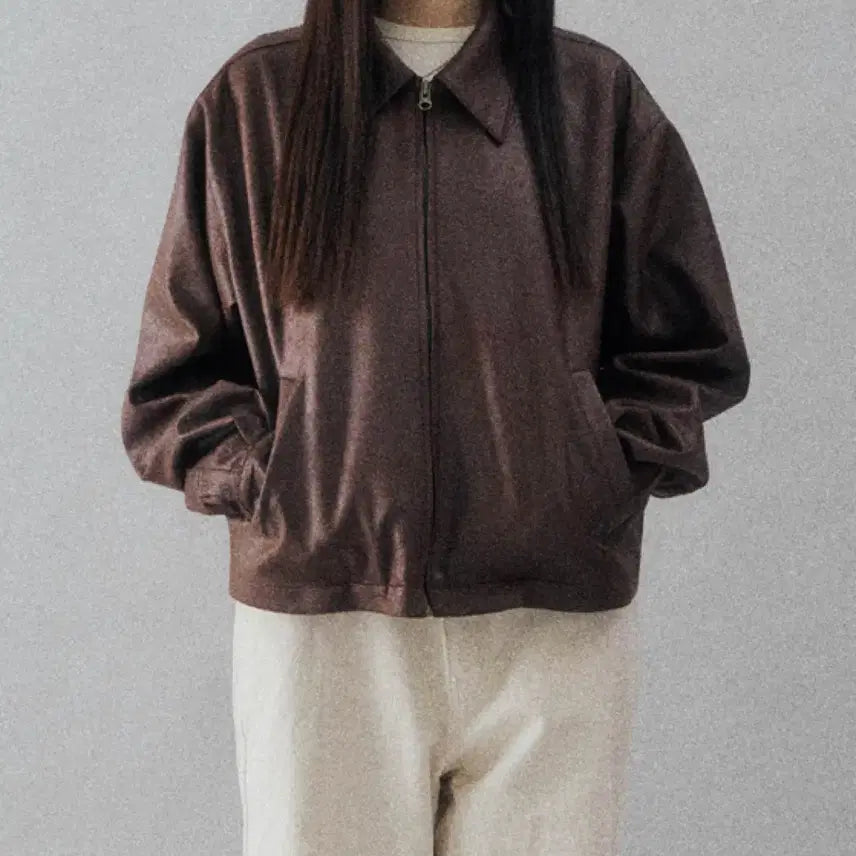 [BUNJANG] She's Cute Soft Swing Brown Jacket / 쉬이즈큐트 소프트 스윙 브라운 자켓