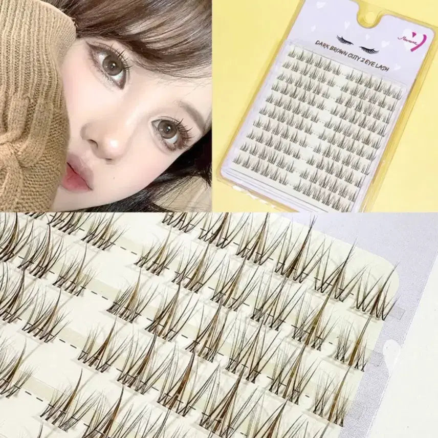[BUNJANG] Mibrin Large Capacity 10 Lines Dark Brown Natural Cutie Lash / 대용량 10줄 미브린 다크브라운 내추럴 큐티래쉬