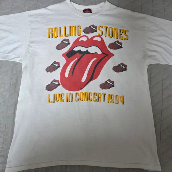 [BUNJANG] 90s Rolling Stones Spike Tongue Band T-Shirt White / [XL] 90s 롤링스톤즈 1994 스파이크텅 빈티지 밴드티 화이트