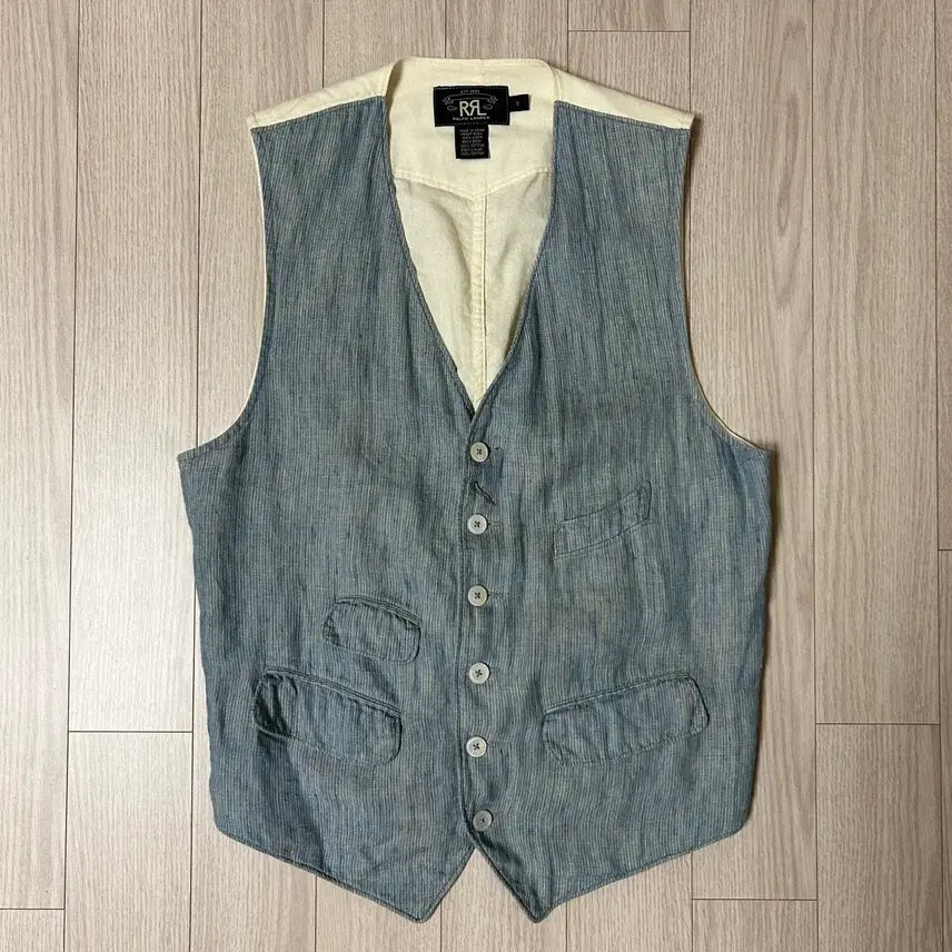 [BUNJANG] RRL Hickory Stripe Linen Vest Size S / 더블알엘 RRL 스트라이프 베스트 S