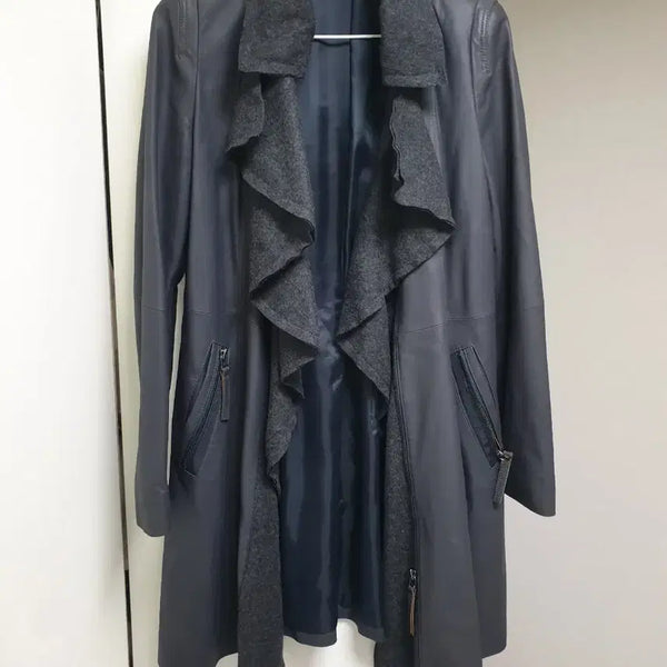 [BUNJANG] Genuine Lambskin Leather Coat / 양가죽 코트
