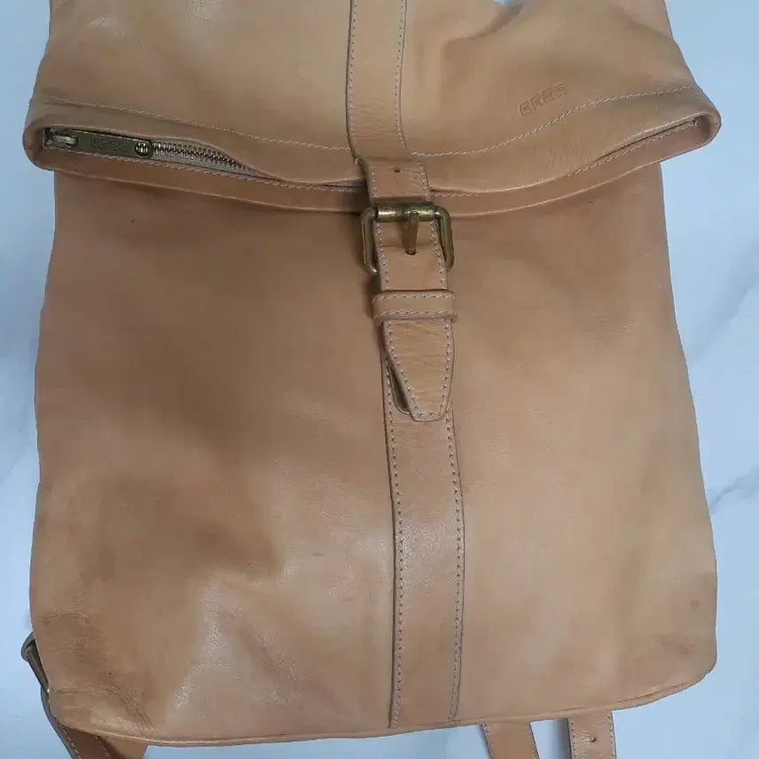 [BUNJANG] BREE Leather Backpack Beige / BREE 가죽 백팩 베이지