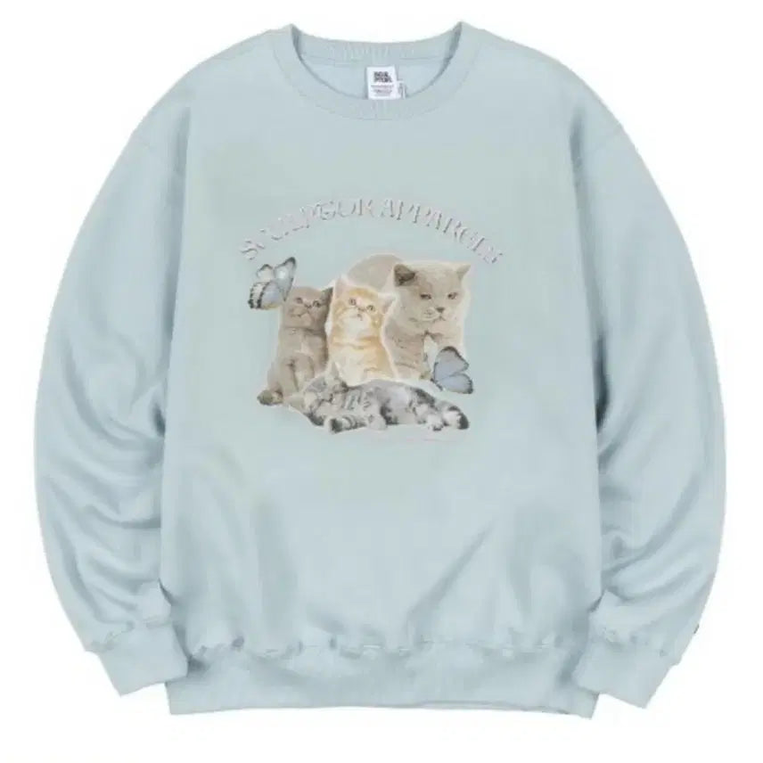 [BUNJANG] Sculptor Cat Mint Sweatshirt / 스컬프터 sculptor 고양이 맨투맨 민트