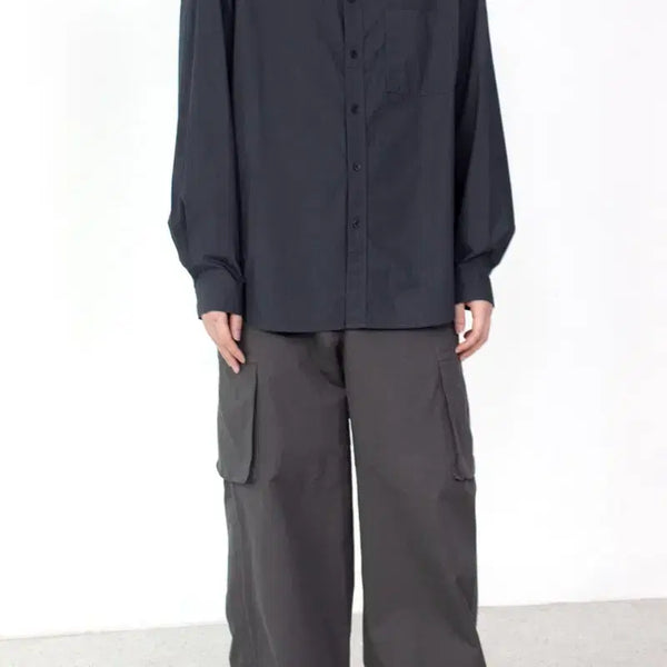 [BUNJANG] Gonak 100s Washed Glitch Shirt Ink 3 / [고낙] 100수 워시드 글리치 셔츠 잉크 3