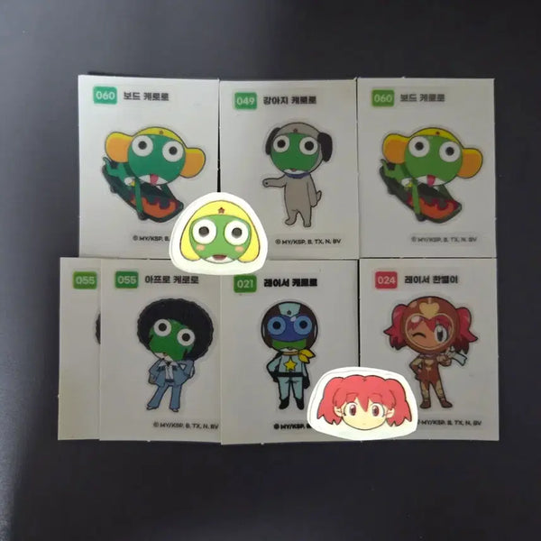 [BUNJANG] Keroro Racing, Dog, and Friends Stickers Bundle Set / [7장 일괄] 케로로 띠부씰 한별이 보드 강아지 아프로 레이서 스티커