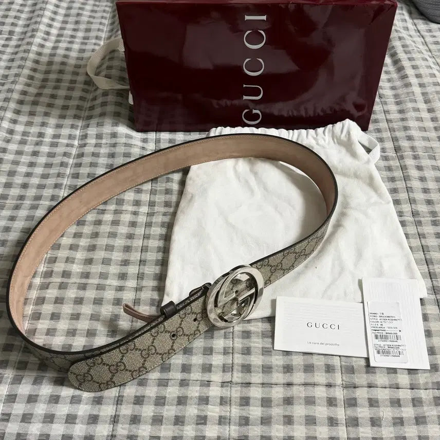 [BUNJANG] Gucci GG Supreme Interlocking Belt / (95) Gucci 구찌 GG 슈프림 인터로킹 벨트