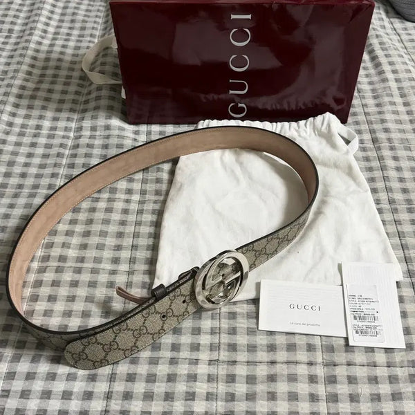 [BUNJANG] Gucci GG Supreme Interlocking Belt / (95) Gucci 구찌 GG 슈프림 인터로킹 벨트