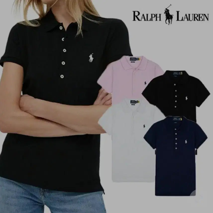 [BUNJANG] Polo Ralph Lauren Women's Short Sleeve Pique Polo Shirt / 폴로 랄프로렌 여자 5단추 반팔 카라티