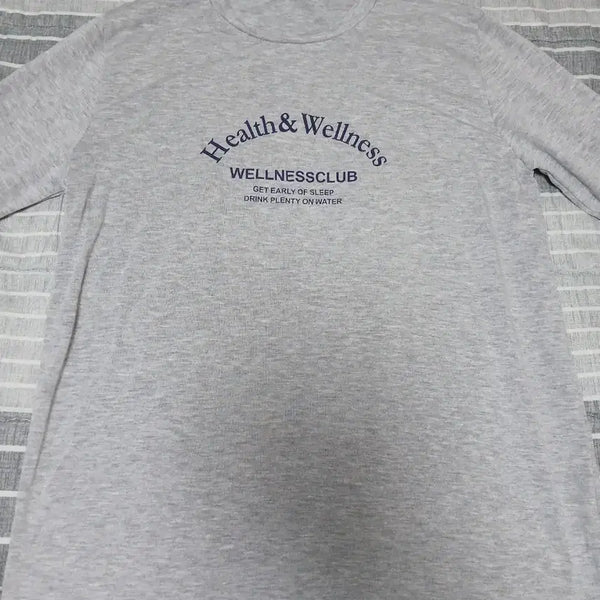 [BUNJANG] Basic White/Gray Printing T-Shirt / 깔끔한 흰색/회색 프린팅 티