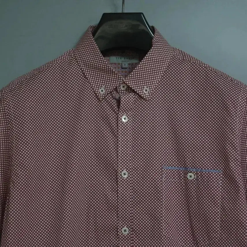 [BUNJANG] Ted Baker Men's Stretch Dot Pattern Short Sleeve Button-Down Shirt Size 100 / 테드베이커 반팔 셔츠 100