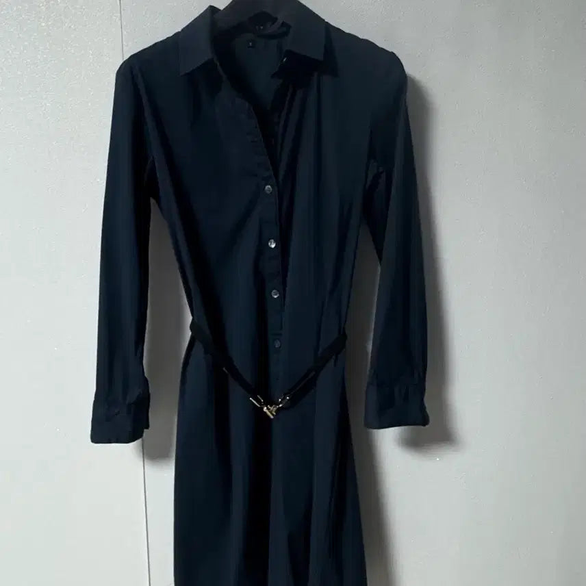 [BUNJANG] Theory Collar Midi Dress Black Size 55 / Theory 띠어리 카라 원피스(55,신축성굿)