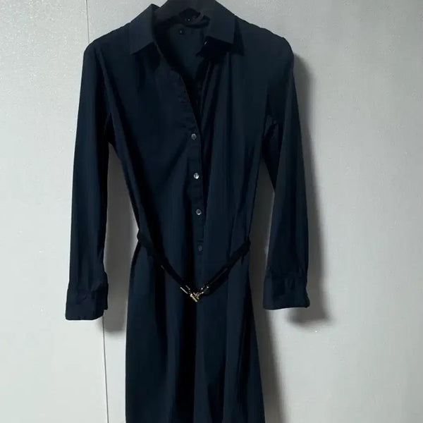 [BUNJANG] Theory Collar Midi Dress Black Size 55 / Theory 띠어리 카라 원피스(55,신축성굿)